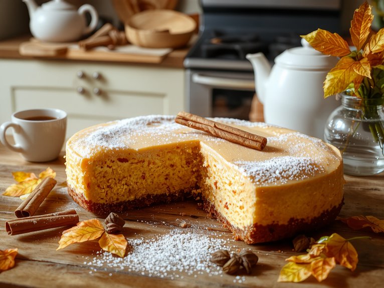 creamy spiced pumpkin cheesecake