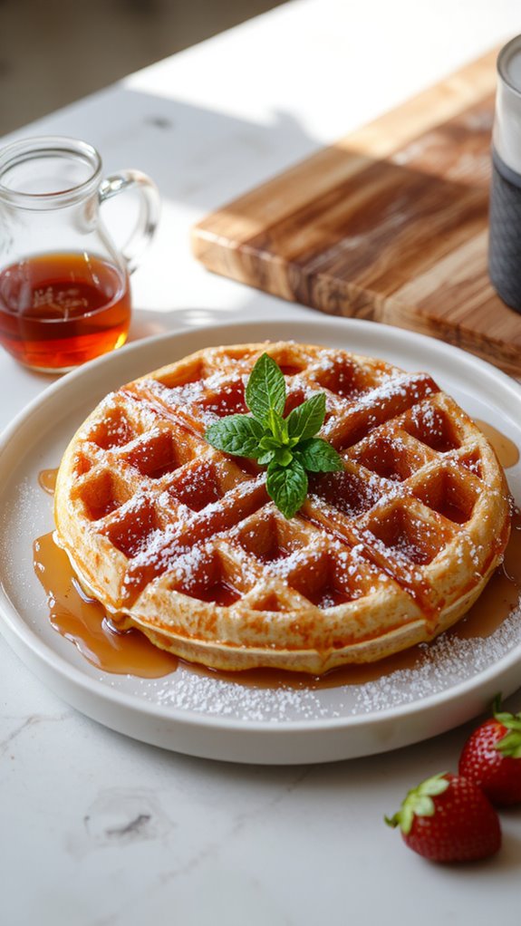 golden crispy fluffy waffles
