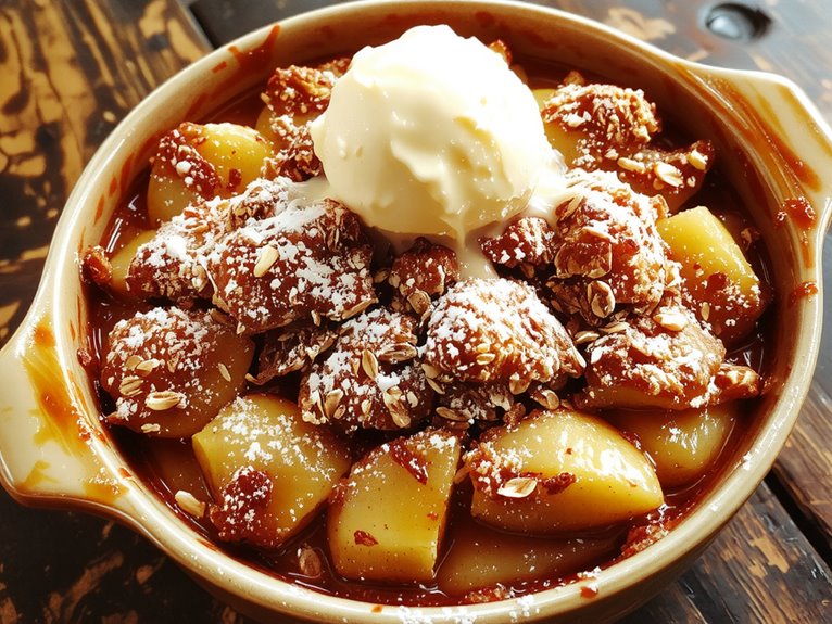buttery apple crumble dessert