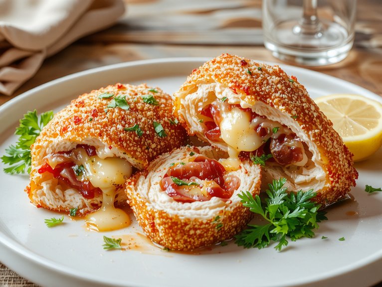cheese stuffed breaded chicken