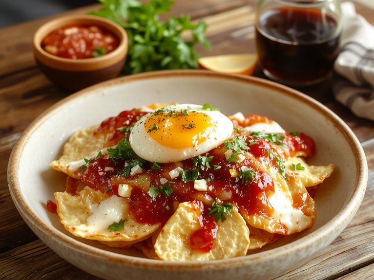 crispy tortilla chips simmered