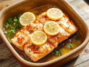flavorful baked cod dish