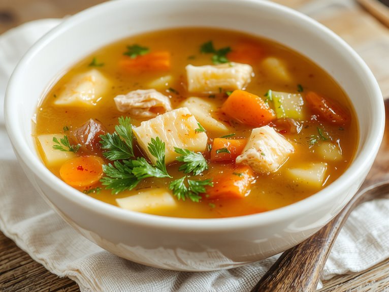 savory turkey broth creation