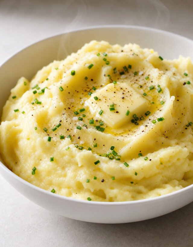 Classic Mashed Potatoes finished dish