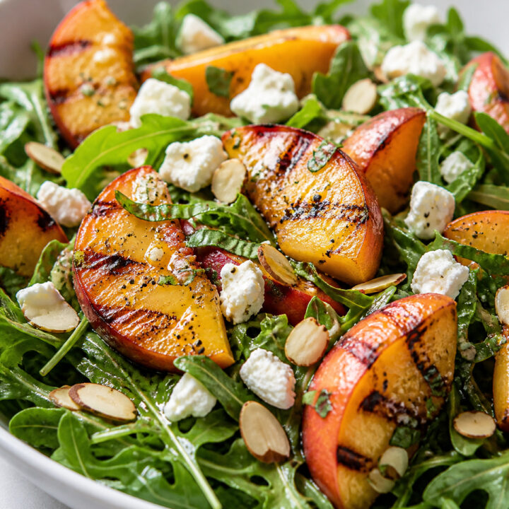 Grilled Peach Arugula Salad