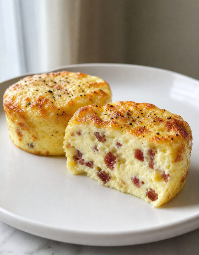 Starbucks-Style Sous Vide Egg Bites (Bacon & Gruyère Copycat) finished dish
