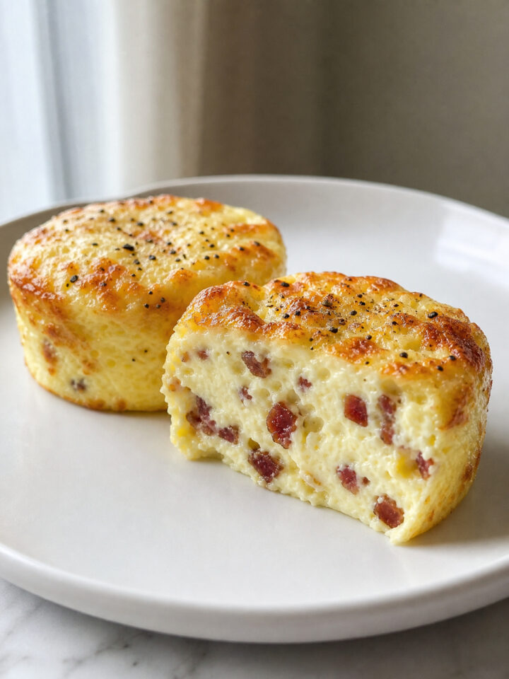 Starbucks-Style Sous Vide Egg Bites (Bacon & Gruyère Copycat) finished dish